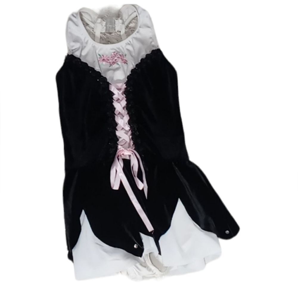 Little Girl's Size Small Dance costume Pink Black Flower